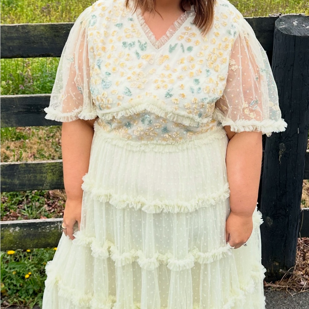 Floral Embroidered Sheer Dress